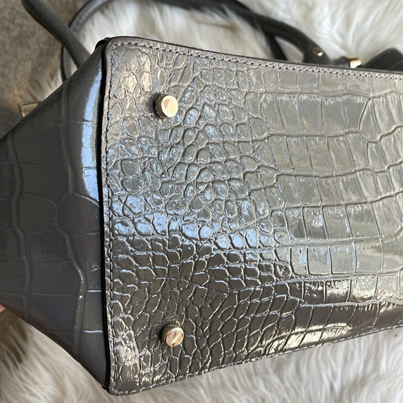 Kate Spade Constance Knightsbridge Gray Croc Embossed Leather Bag EUC - Picture 3 of 16